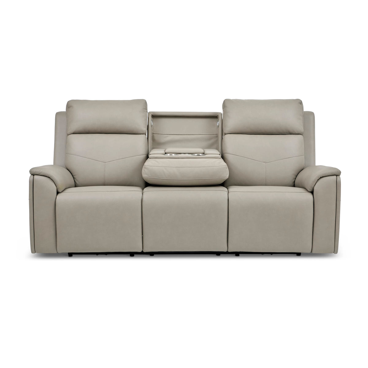 Flexsteel Vernon Power Reclining Sofa with Console, Power Headrest, Lumbar, Heat & Massage