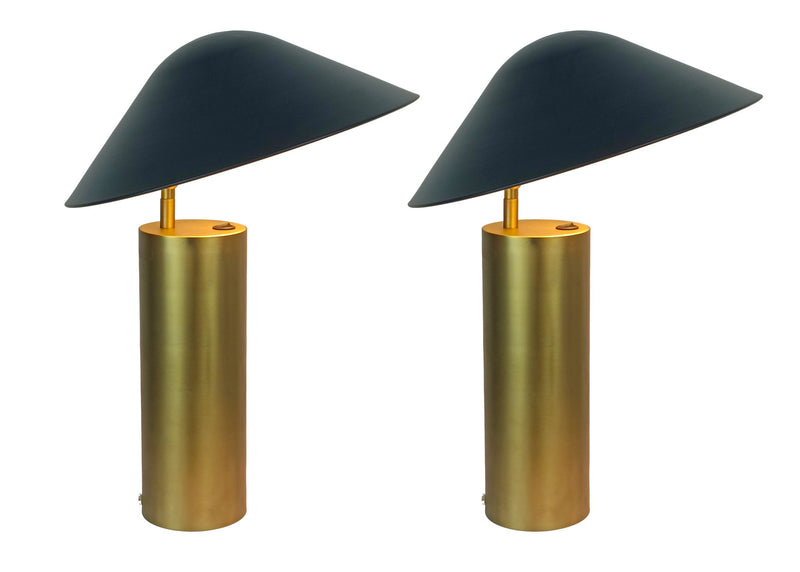 Sculpted Glow Metal Accent Lamp (Set of 2) - Brushed Gold / Matte Black