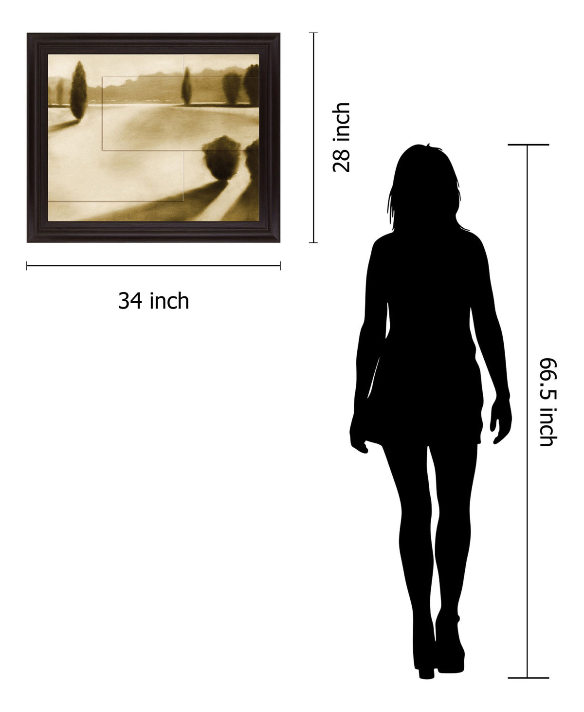 Golden Glide - 28" x 34" Framed Wall Art - Beige