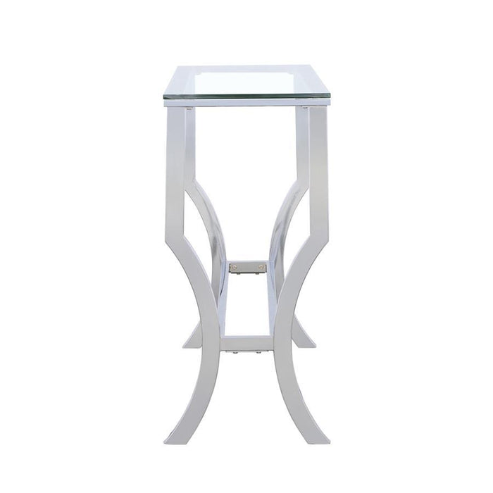 Saide - Rectangular Glass Top Entryway Console Table - Chrome