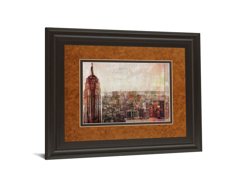 Shades Of New York By Markus Haub - Framed Print Wall Art - Light Brown