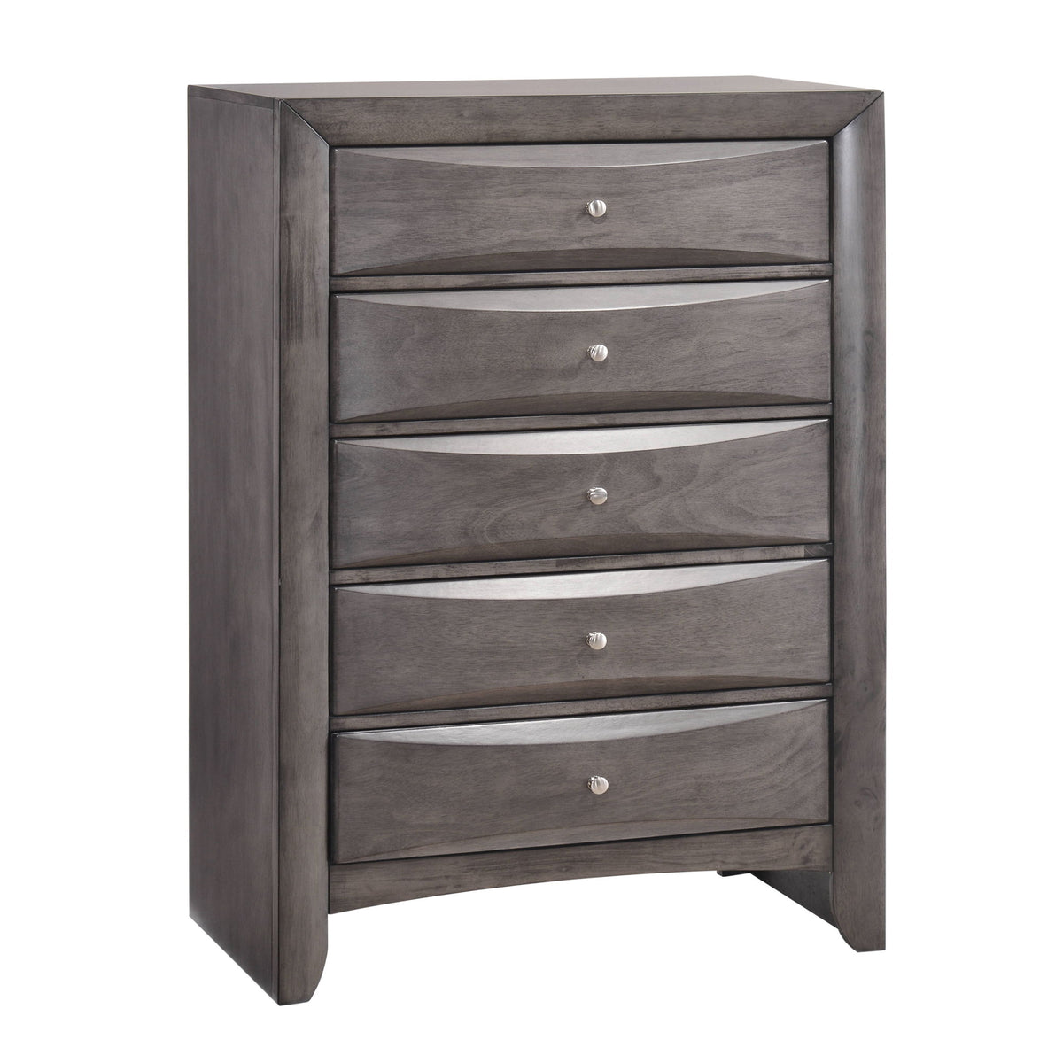 Emily - 5-Drawer Chest (Sturdy) - Gray