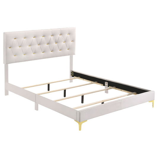 Kendall Upholstered California King Panel Bed White