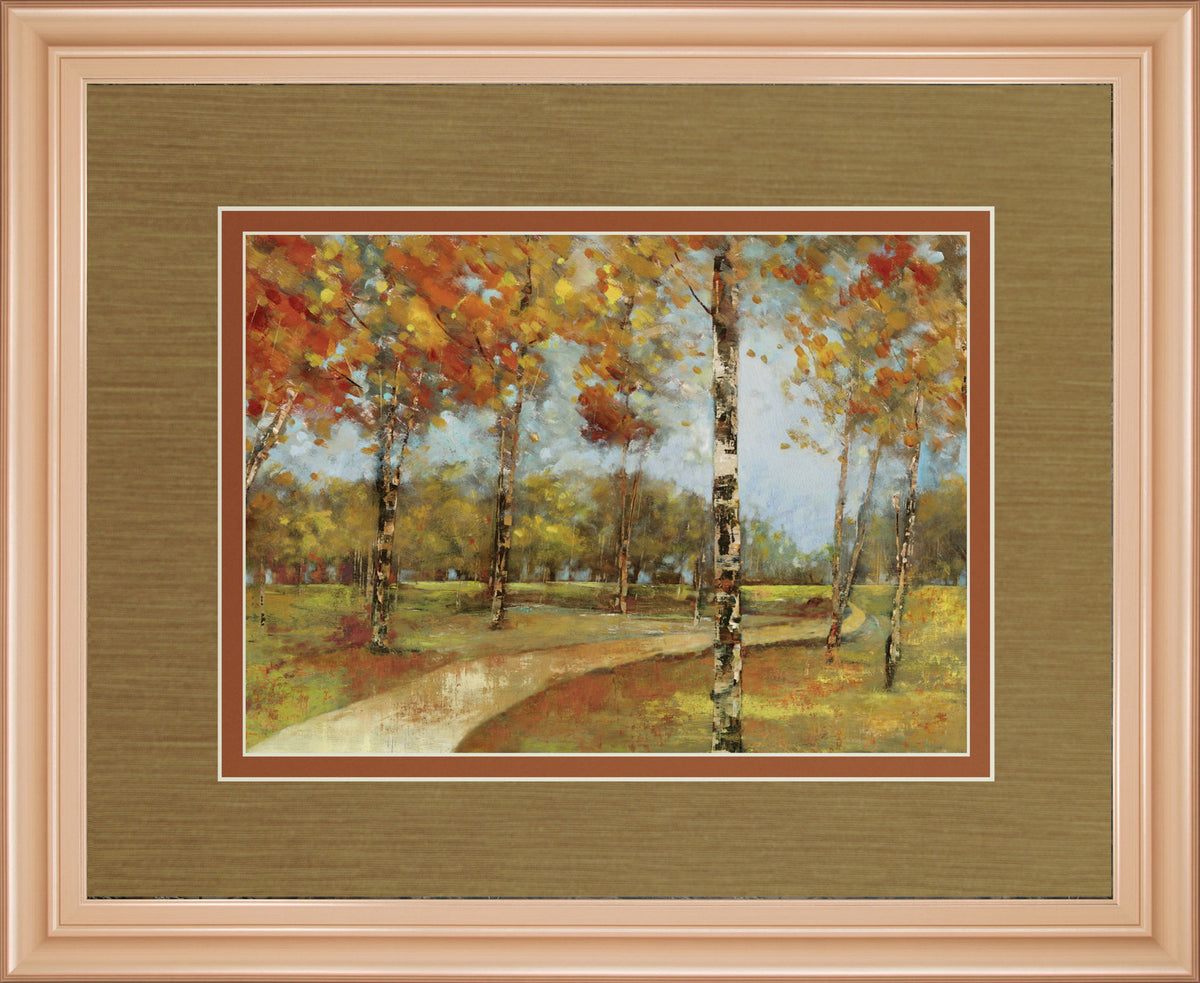 Autumn Path By Carmen Dolce - Framed Print Wall Art - Light Brown