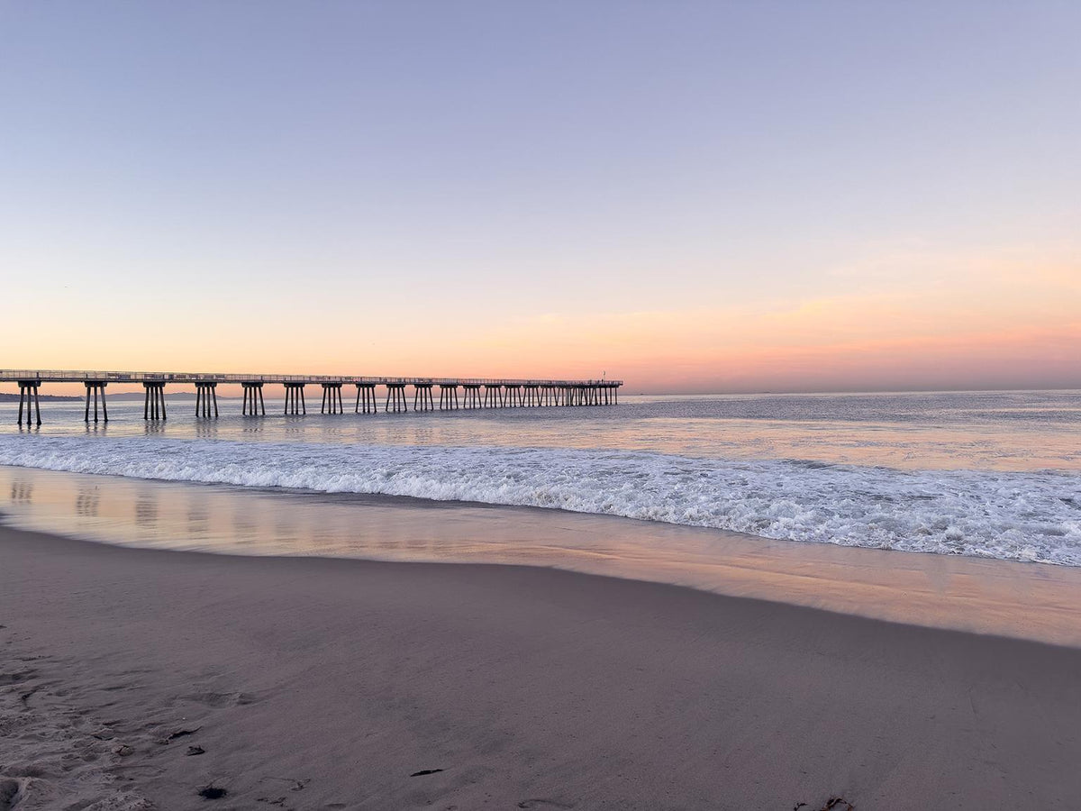 Hermosa Beach Pier By Kathy Mansfield (Small) - Light Blue