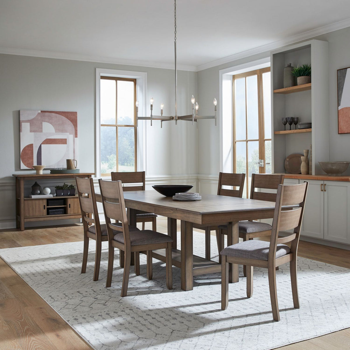 Brook Bay - Trestle Table Set With Slat Back Chairs