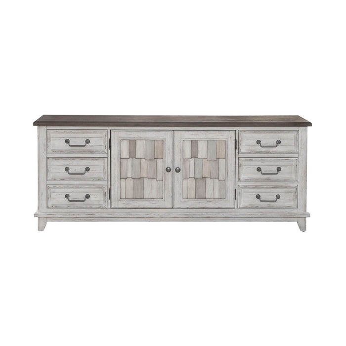River Place - 75" Entertainment Console - White