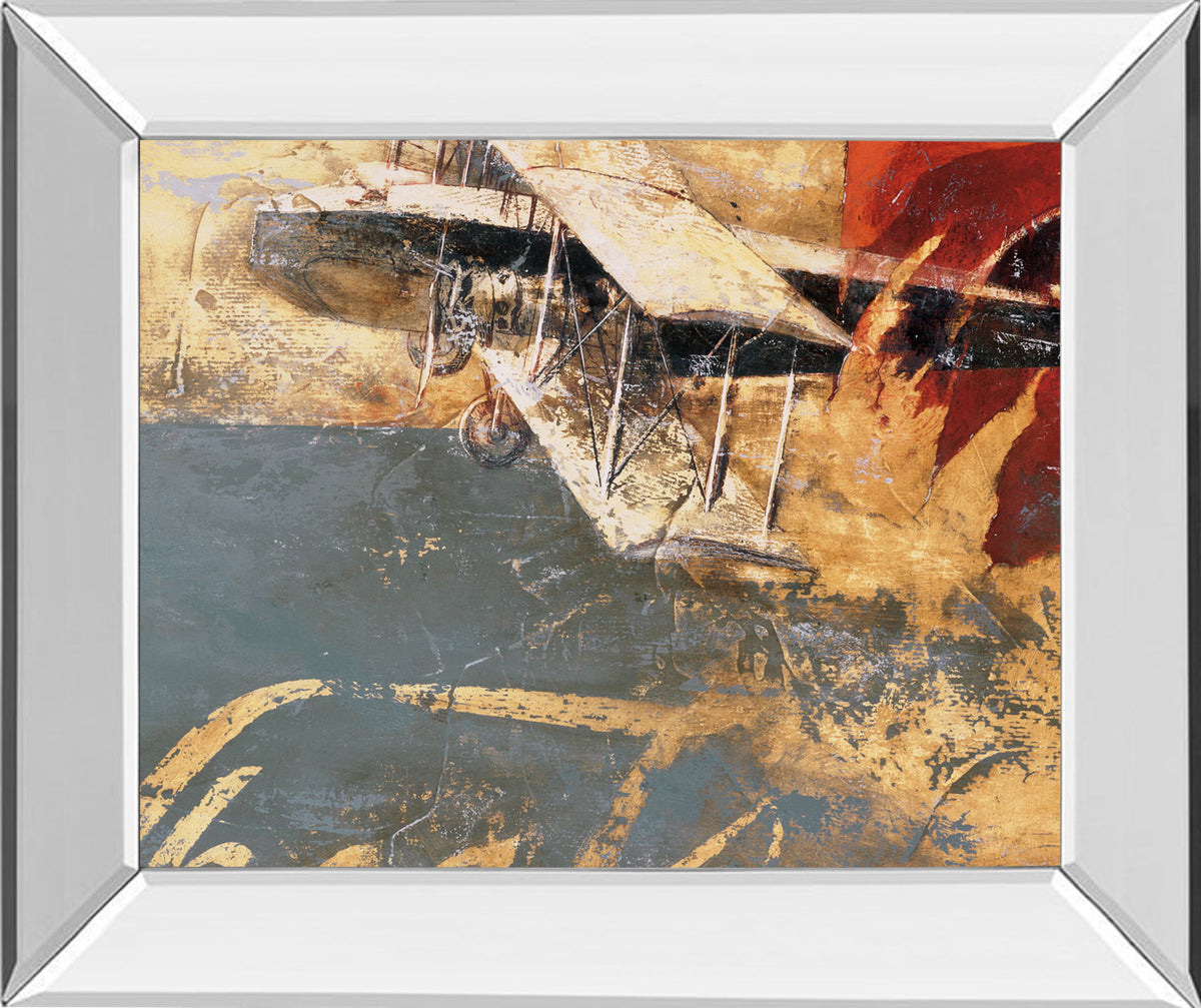 Wheels And Wings By Aliaga, C. - Mirror Framed Print Wall Art - Dark Gray