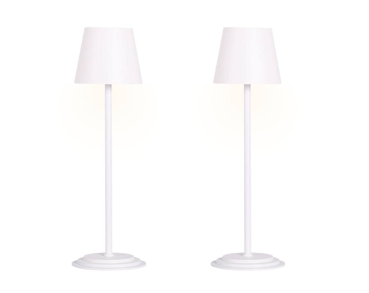 "Eclipse Aura II" Rechargeable LED Metal Accent Lamp (Set of 2) - White