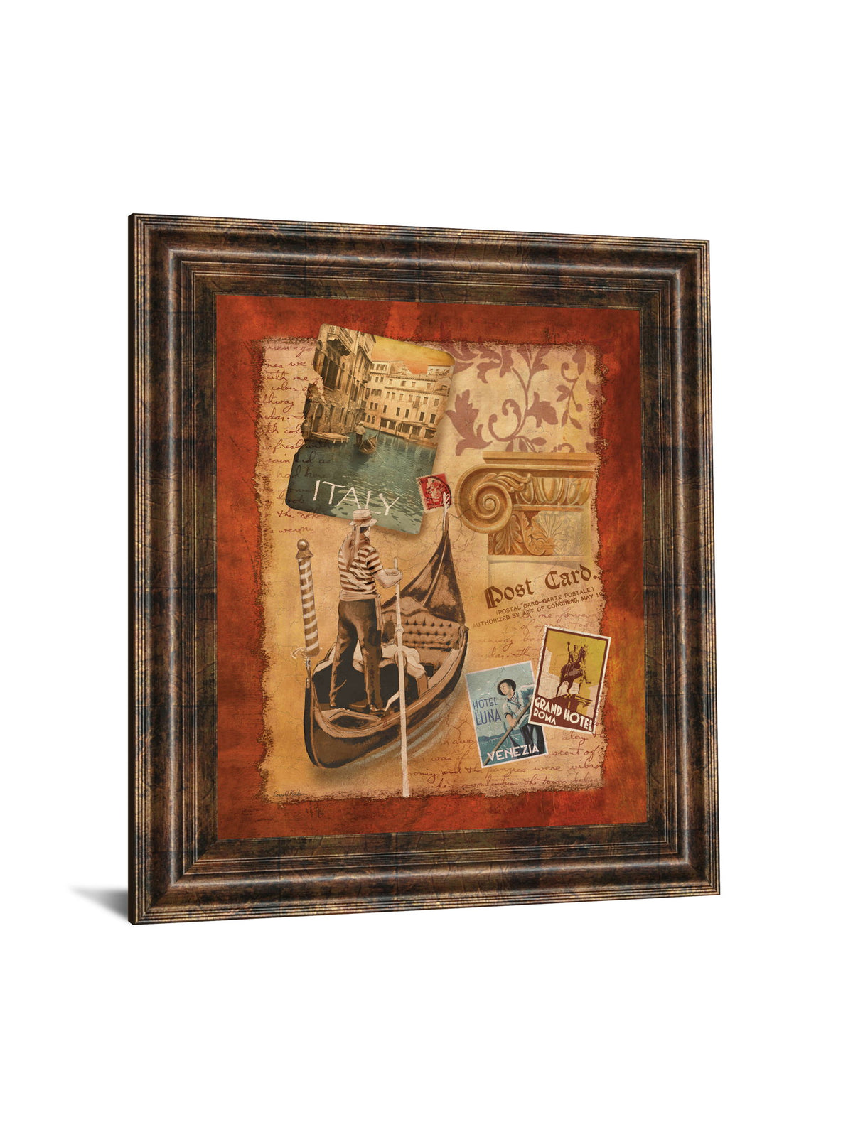 Memories Of Italy By Conrad Knutsen - Framed Print Wall Art - Light Brown