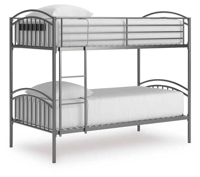 Lanceburg - Twin/Twin Bunk Bed With Ladder - Gray