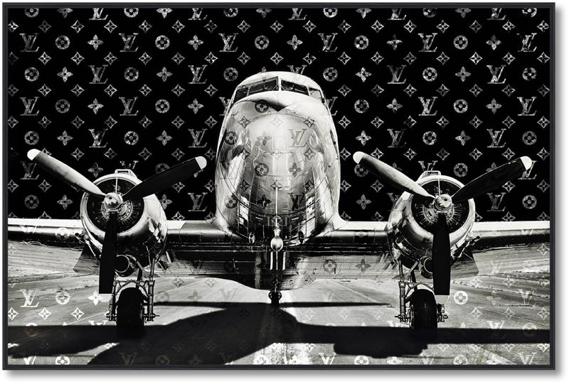 Runway Reflections - 32" x 47" Framed Wall Art - Black