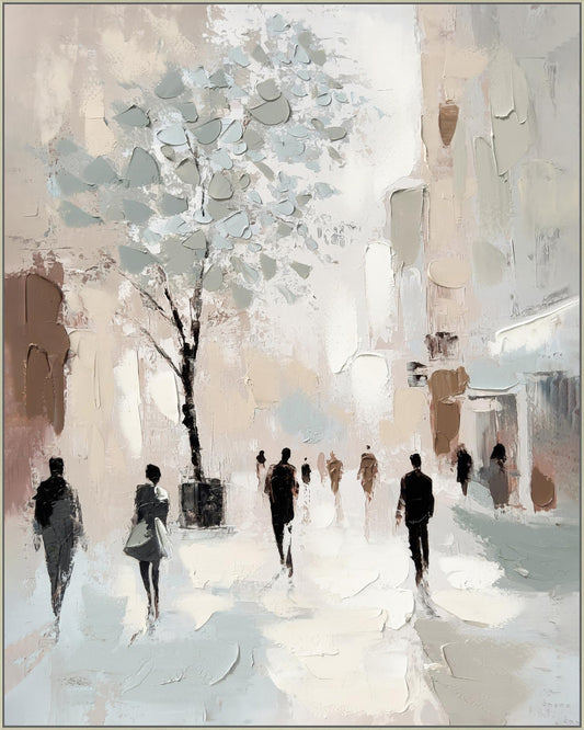 City Walk - Hand-painted Canvas in Frame