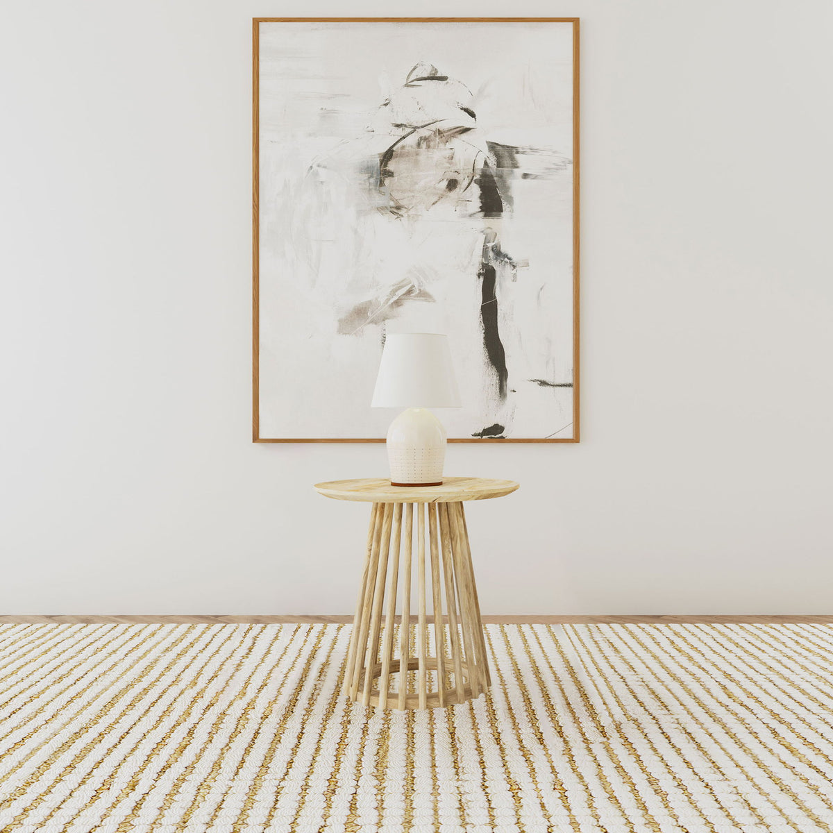 Touhy Round Solid Wood End Side Table Natural Mango