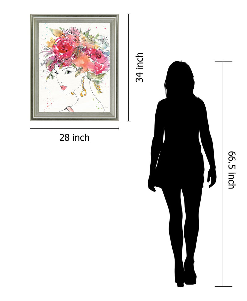 Blossom Muse - 28" x 34" Framed Wall Art - Pink