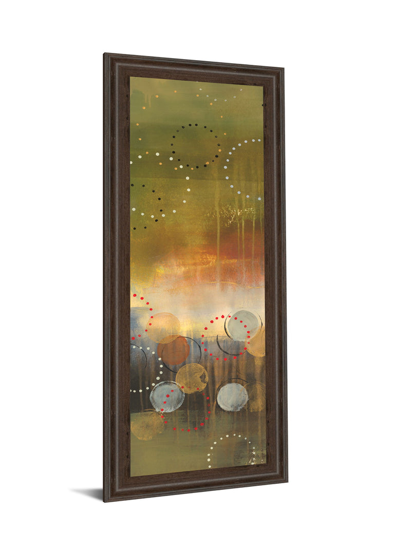 Circles In Panel I By Jeni Lee - Framed Print Wall Art - Light Brown