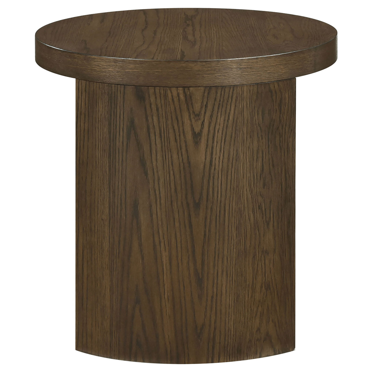 Sweeney 24-inch Round Wood Occasional Side End Table Dark Walnut