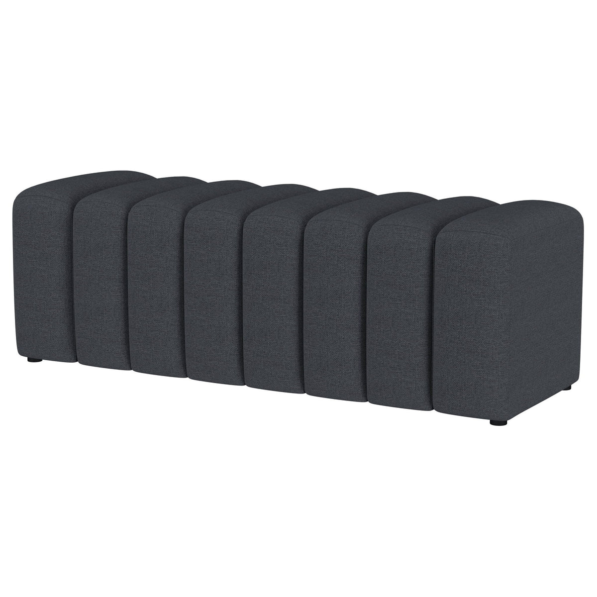 Summer Fabric Upholstered Tufted Accent Bench Charcoal