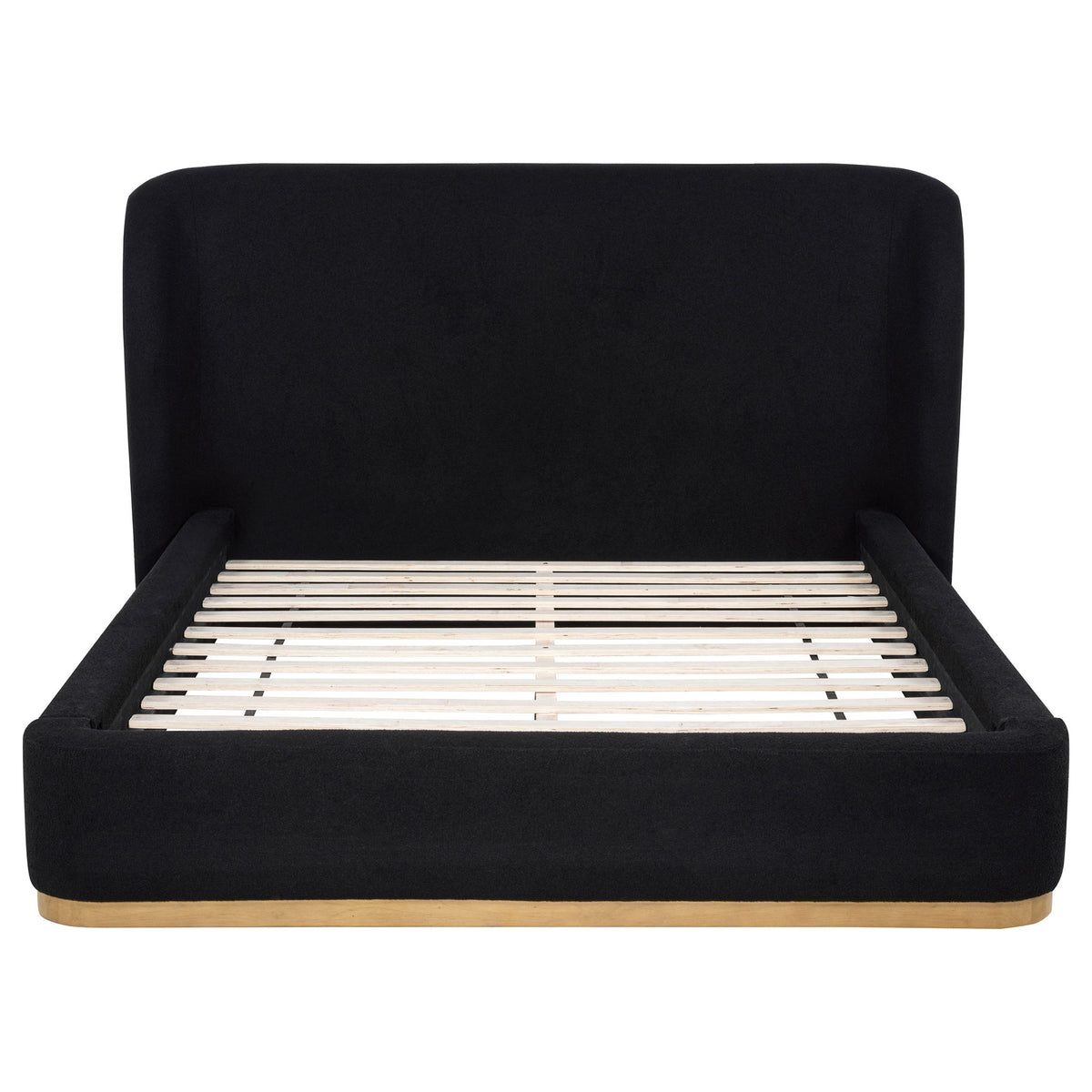 Blaire Upholstered Queen Wingback Platform Bed Black