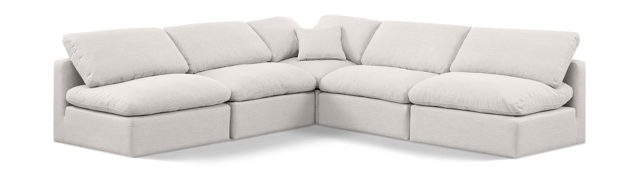 Indulge - Linen 5 Piece Modular Corner Armless Sectional