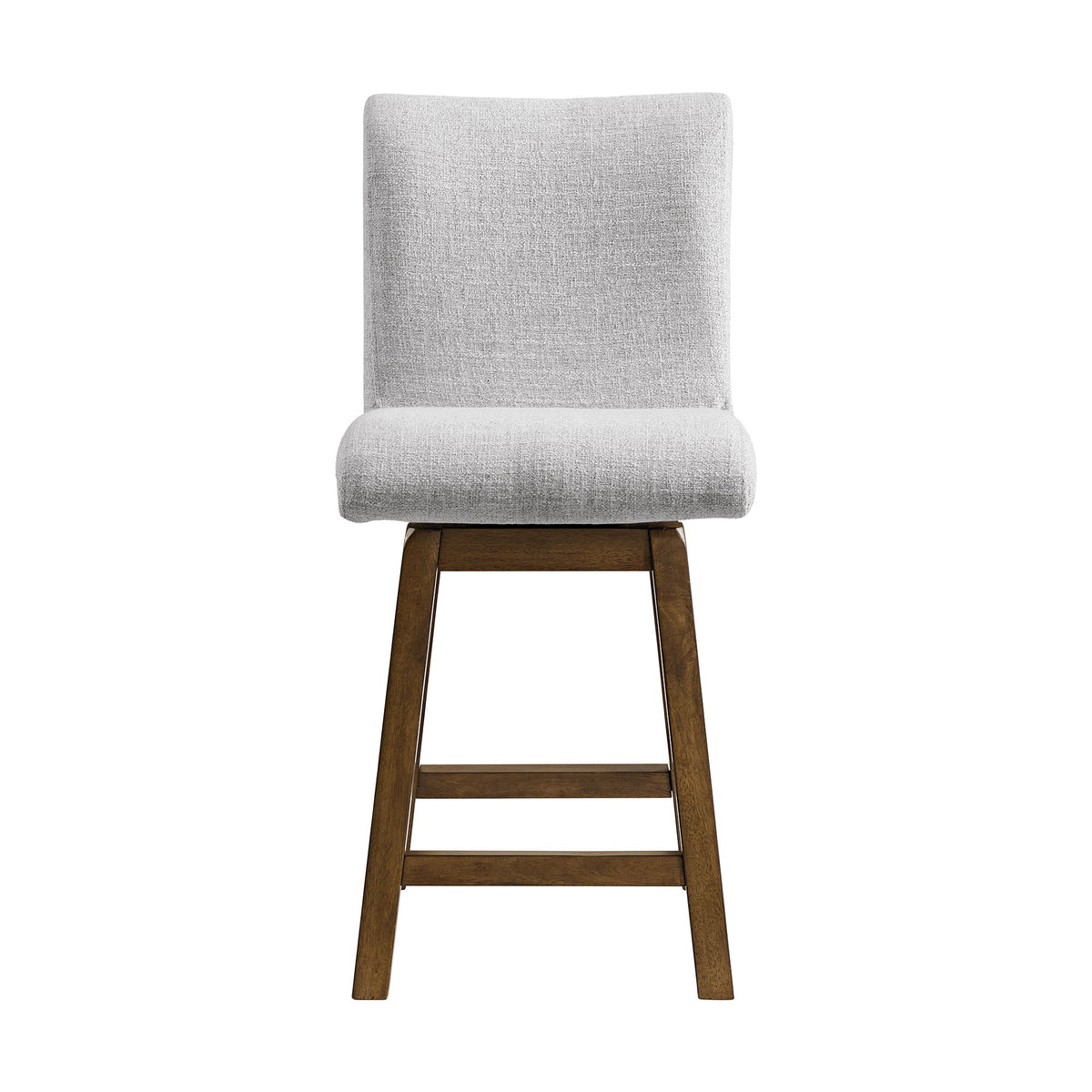 Carmela - Swivel Counter Chair (Set of 2) - Brown / Light Gray Linen