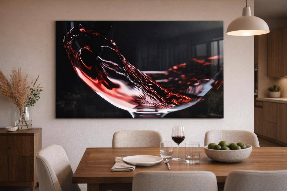 Crimson Pour Tempered Glass - Black / Red
