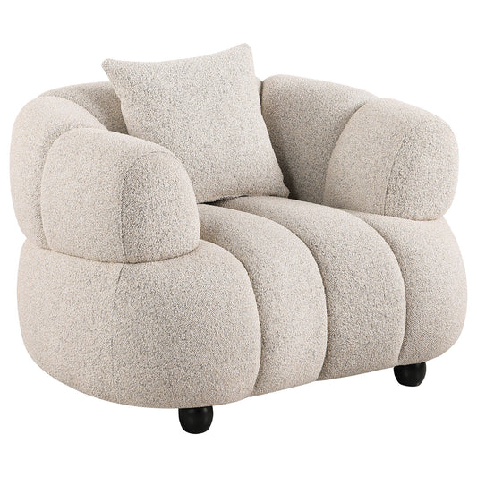 Whitney Contemporary Channel Tufted Woven Fabric Upholstered Accent Chair