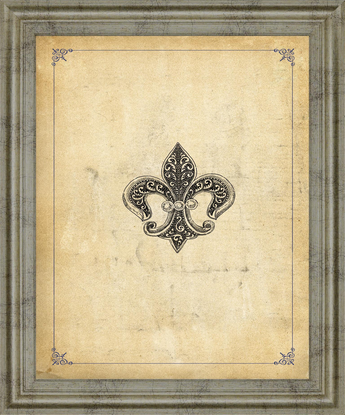 Ornate Crest - 28" x 34" Framed Wall Art - Beige