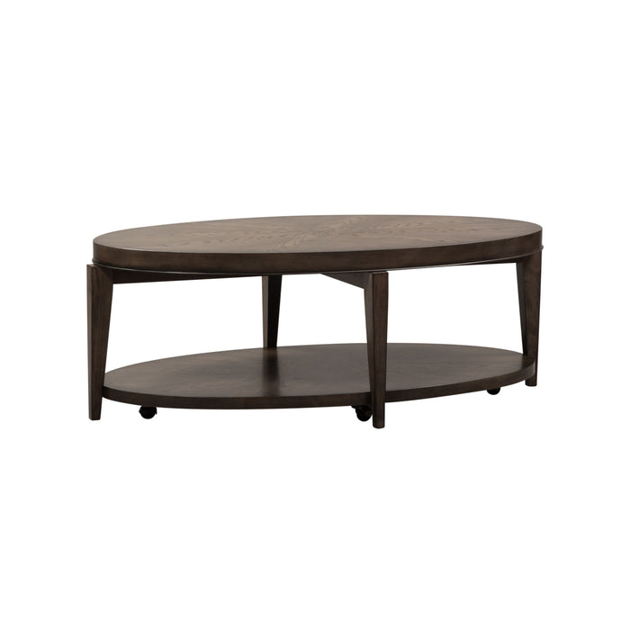 Penton - Oval Cocktail Table - Dark Brown