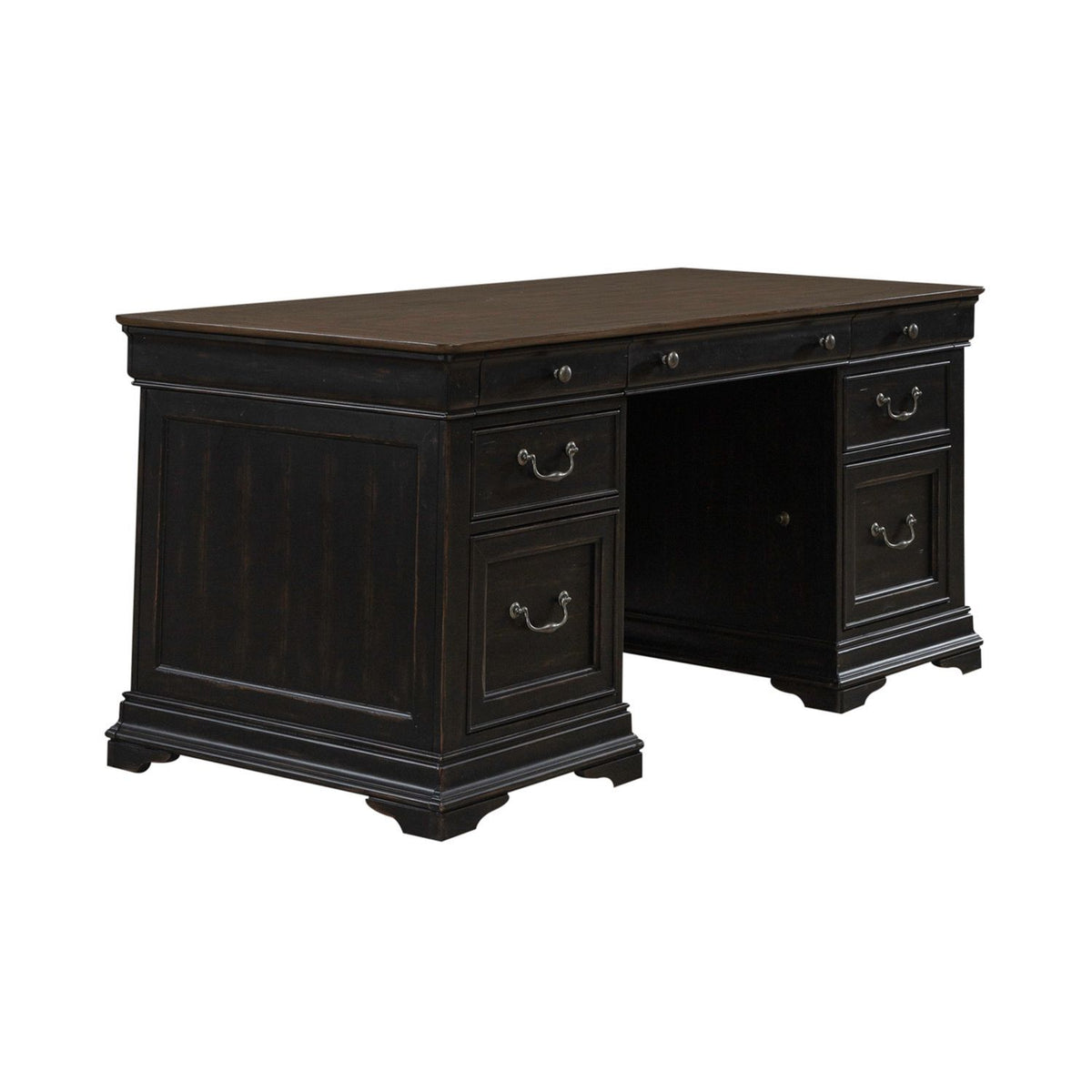 Meritage - Jr Executive Desk - Aged Charcoal