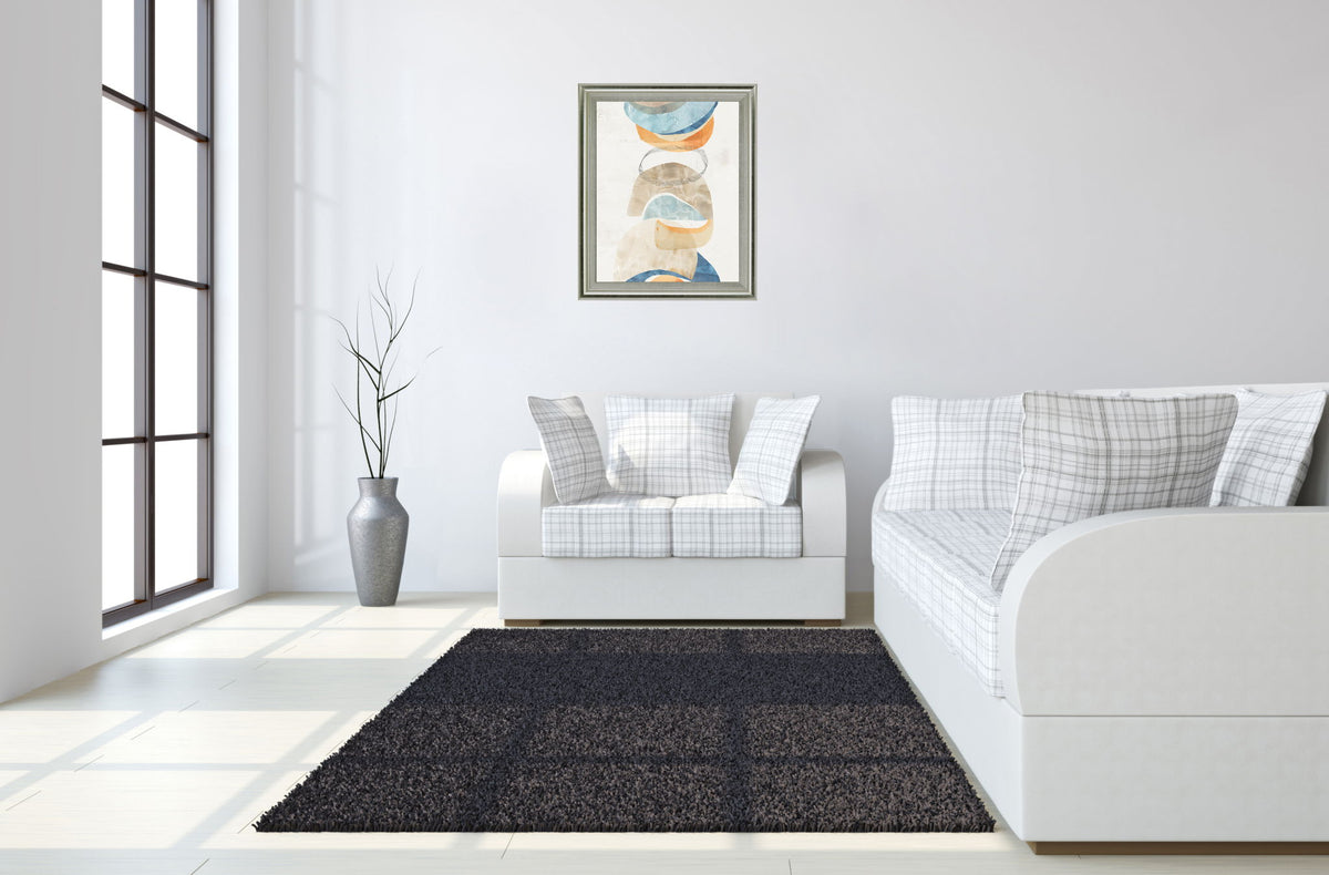 Stacked Aurora - 28" x 34" Framed Wall Art - Beige