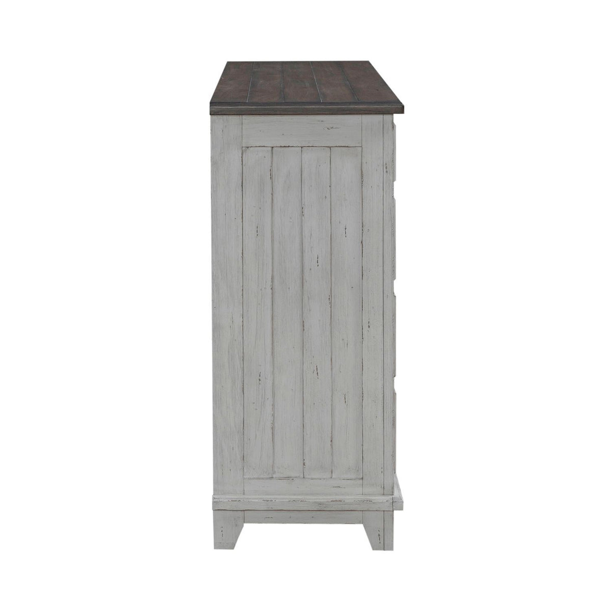 River Place - 2 Door 9 Drawer Dresser - Riverstone White & Tobacco