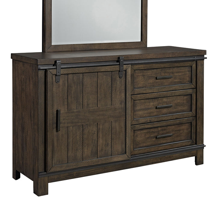 Thornwood Hills - Barn Door Dresser - Dark Gray