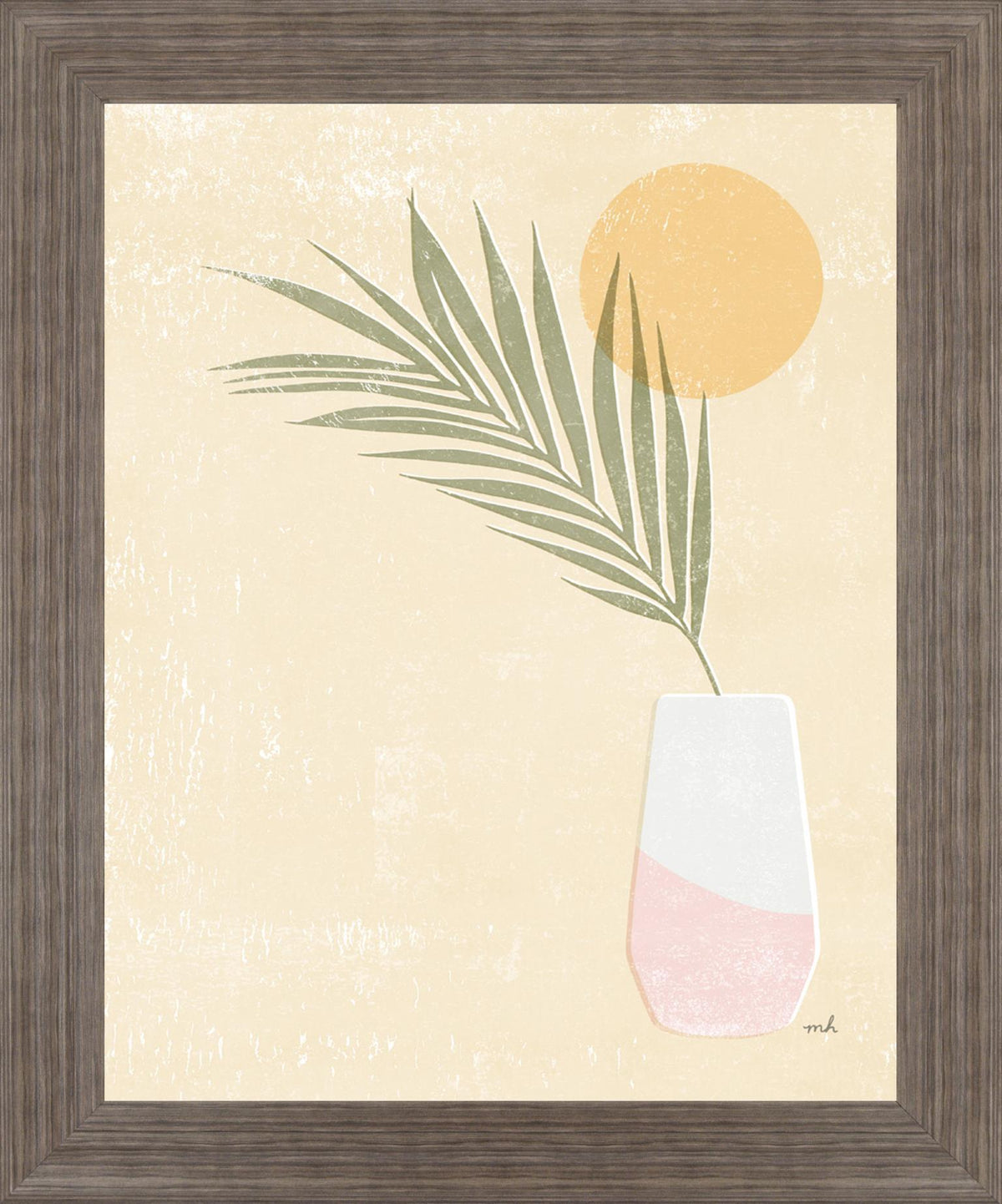Palm Serenity - 28" x 34" Framed Wall Art - Beige