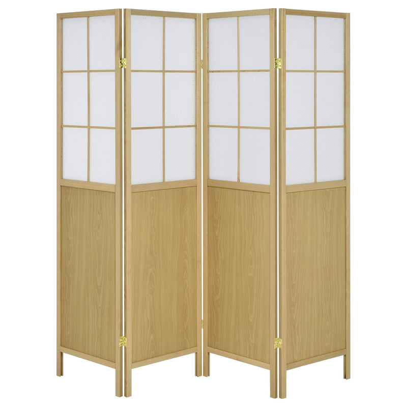 Edwards 4-Panel Room Divider Folding Shoji Screen Natural