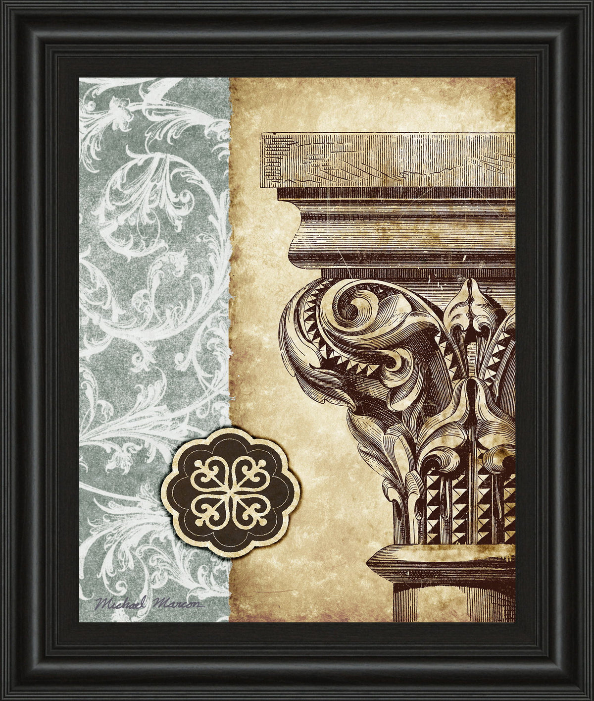 Fomanesque I By Michael Marcon - Framed Print Wall Art - Beige