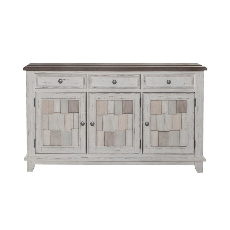 River Place - Accent Server - Riverstone White & Tobacco