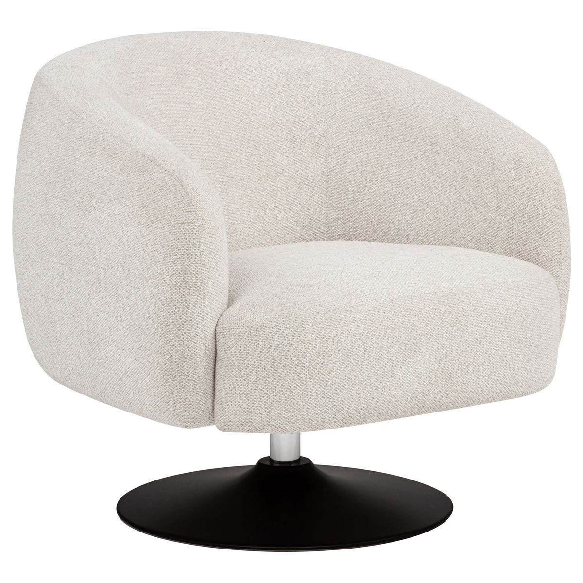 Dave Upholstered Barrel Back Swivel Club Chair Beige