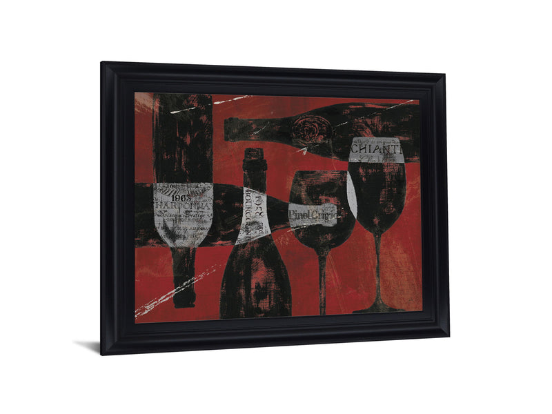 Rustic Wine Toast - 28" x 34" Framed Wall Art - Dark Red