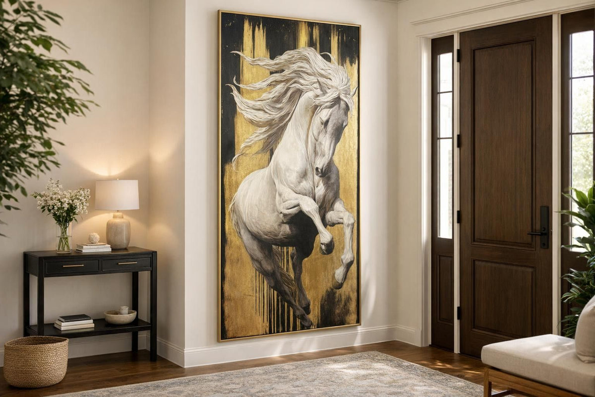 Ivory Ascent Hand-Embellished 3D Canvas In Frame - Gold / Brown