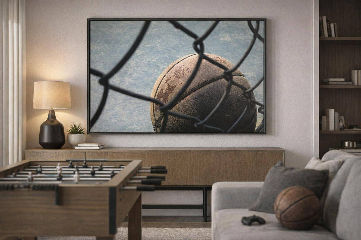 Fence Line Court Canvas In Frame - Black / Blue