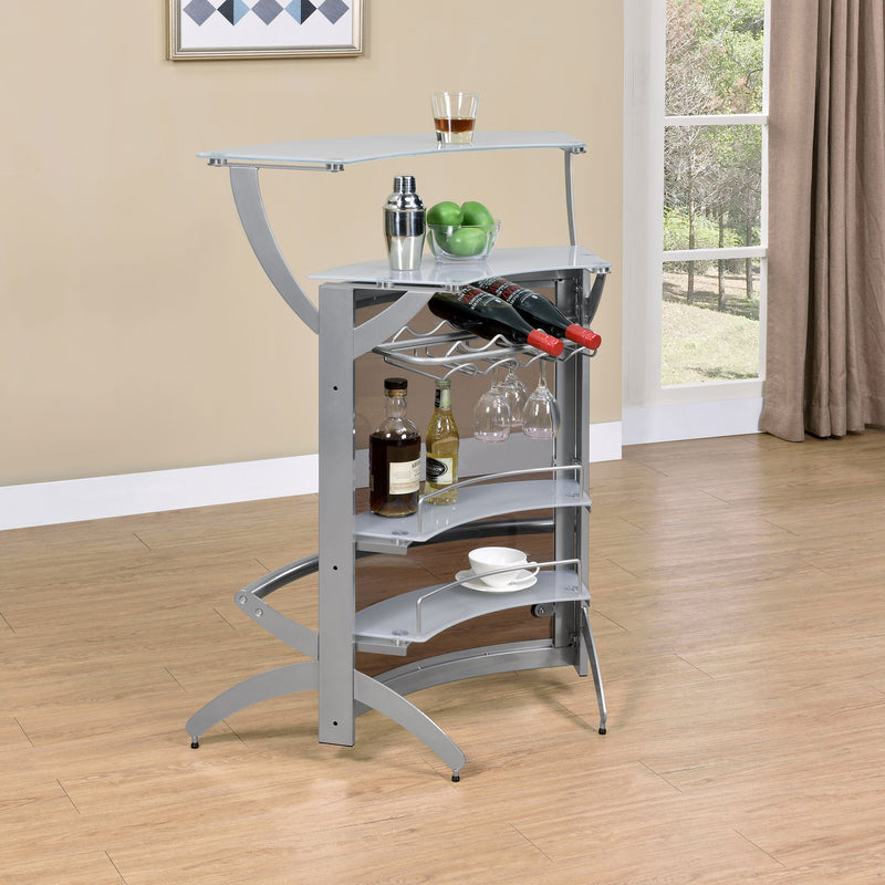 Dallas 2-shelf Curved Freestanding Home Bar Cabinet