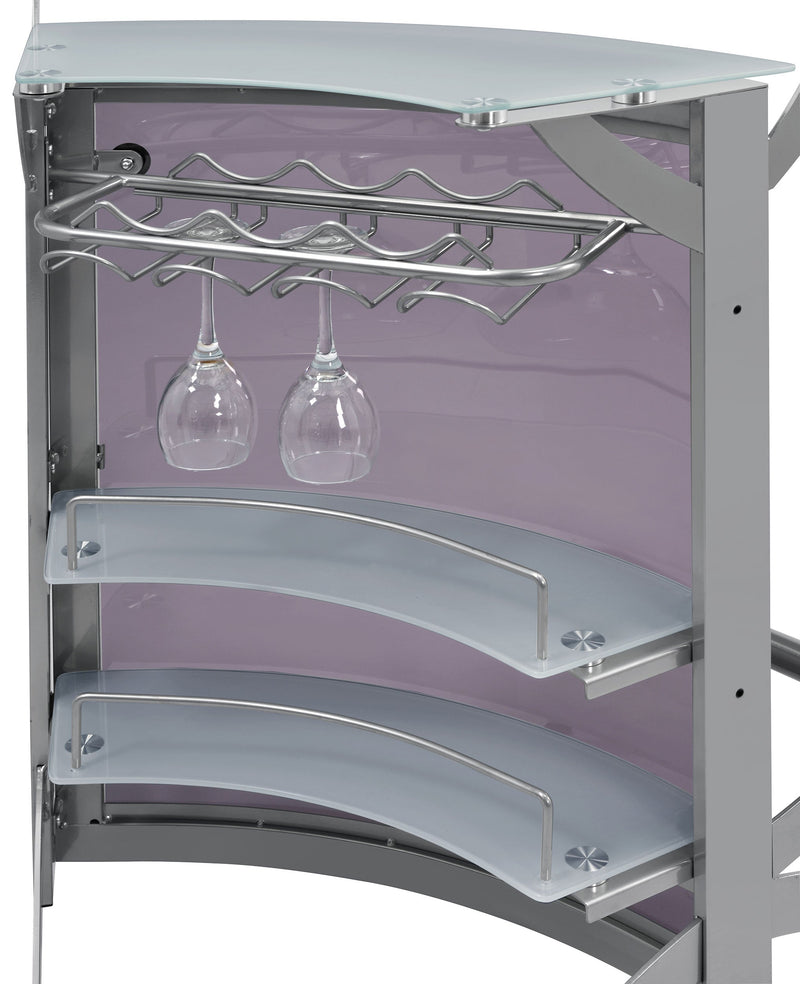 Dallas 2-shelf Curved Freestanding Home Bar Cabinet