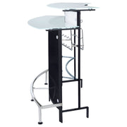 Keystone Curved Glass Top Home Bar Wine Cabinet Black