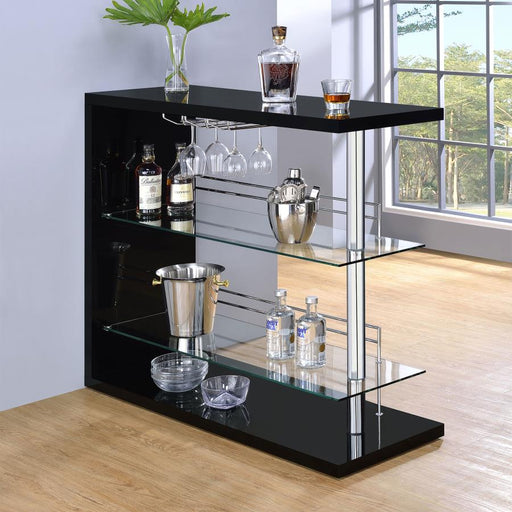 Prescott Rectangular Home Wine Table High Gloss Black High Gloss
