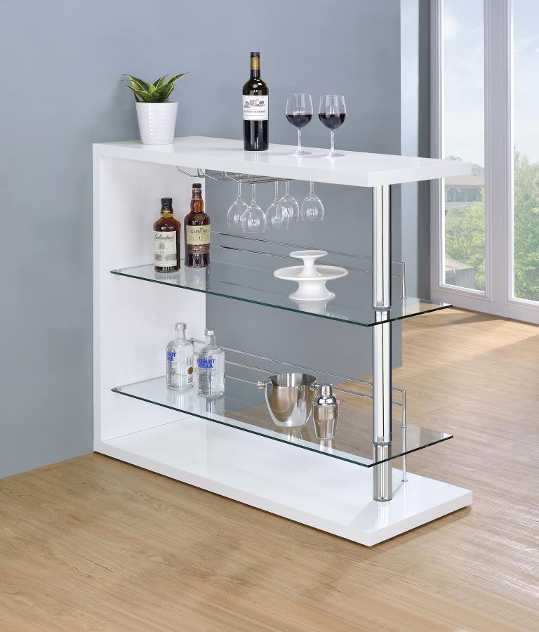 Prescott Rectangular Home Wine Table High Gloss White High Gloss