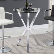 Denali Round 35-inch Glass Top Bistro Bar Table Chrome Default Title