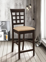 Gabriel Lattice Back Counter Chair Cappuccino (Set of 2) Default Title