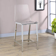 Juelia Clear Acrylic Counter Chair Chrome (Set of 2) Default Title