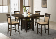 Gabriel Square Counter Height Dining Set Cappuccino 5-piece